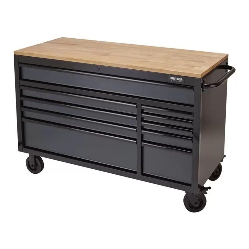 Draper B100-56G BUNKER 56 Workbench Roller Tool Cabinet 10 Drawer Grey 08227