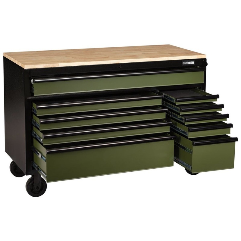 draper-b100-56gr-bunker-56-workbench-roller-tool-cabinet-10-drawer-green-08236_1 Draper B100-56GR BUNKER 56 Workbench Roller Tool Cabinet 10 Drawer Green 08236