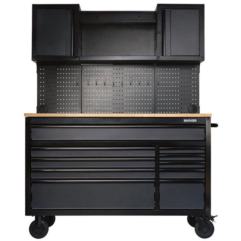 draper-b100-56wsg-bunker-56-roller-workstation-with-workbench-10-drawer-grey-08242_1 Draper B100-56WSG BUNKER 56 Roller Workstation with Workbench 10 Drawer Grey 08242