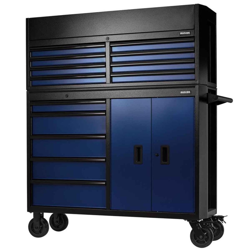 Draper B200-52C-BL/52R BUNKER 52 Combined Roller Cabinet and Tool Chest 13 Drawer Blue 24254
