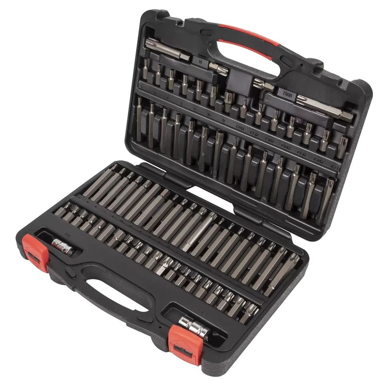 Sealey AK21974P TRX-Star Hex Ribe Spline Bit Set 3/8 & 1/2Sq Drive 74pc