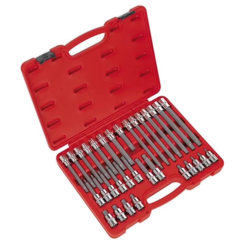 Sealey AK2198 Ribe Socket Bit Set 32pc 1/2Sq Drive