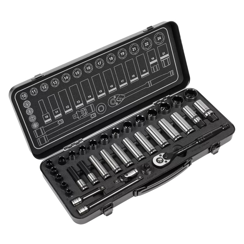 Sealey AK7971 Socket Set 34pc 3/8Sq Drive