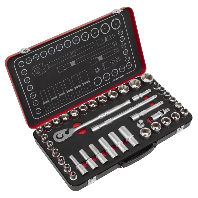 Sealey AK7925 Socket Set 1/2Sq Drive 40pc Metric/Imperial
