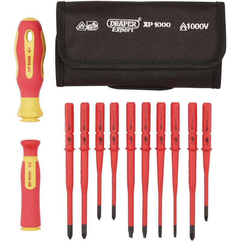 Draper 965SLIM/I/12 XP1000 VDE Slimline Interchangeable Screwdriver Set of 12 Piece – 70867