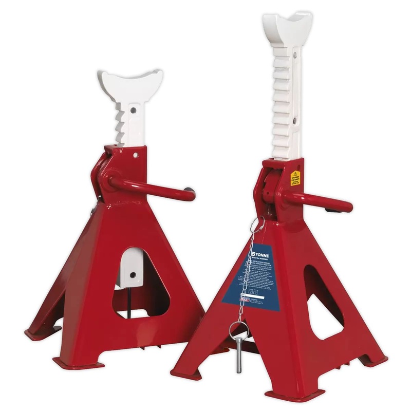 Sealey AAS5000 Auto Rise Ratchet Axle Stands 5 Tonne Capacity per Stand