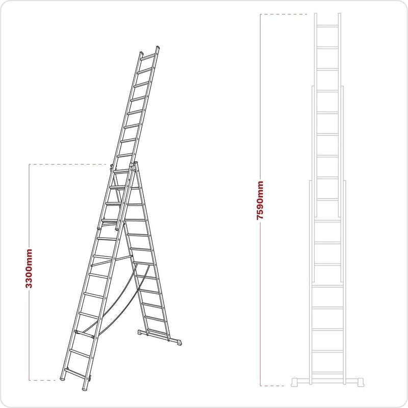 sealey-acl312-aluminium-extension-combination-ladder_1 Sealey ACL312 Aluminium Extension Combination Ladder