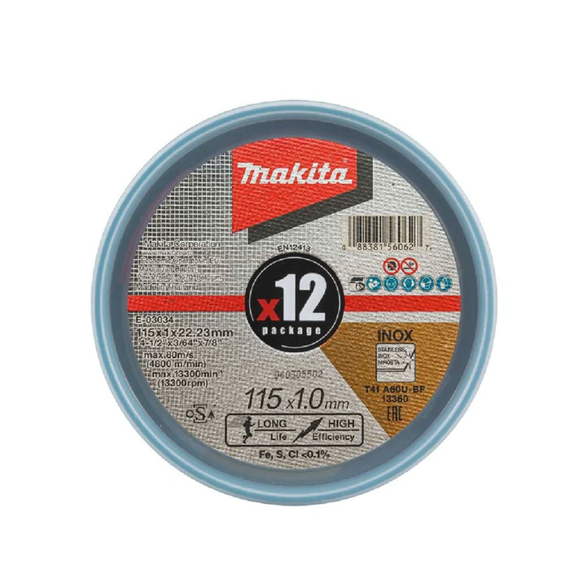 Makita 115mm Angle Grinder Metal Cutting Discs Pack Of 12 – E-03034-12