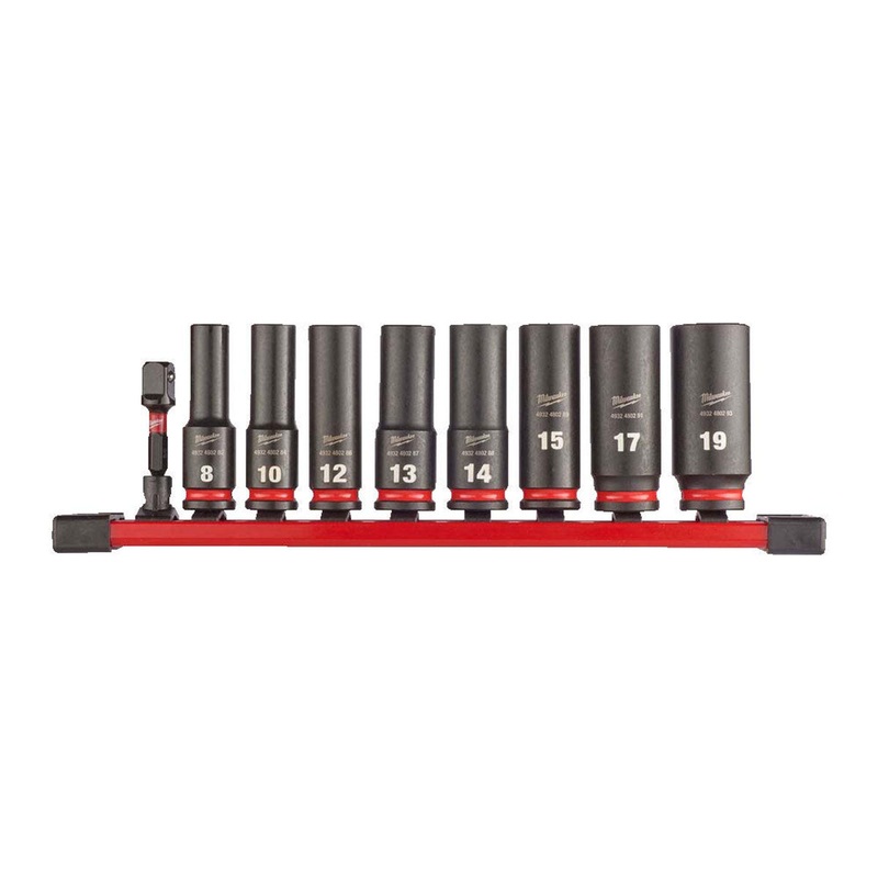 Milwaukee 3/8 Shockwave Deep Impact Socket Deep Set 9 Piece 4932480455