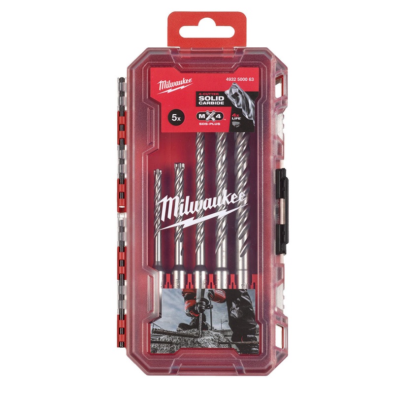 milwaukee-5-piece-sds-mx4-drill-bit-set-4932500063_1 Milwaukee 5 Piece SDS+ MX4 Drill Bit Set 4932500063