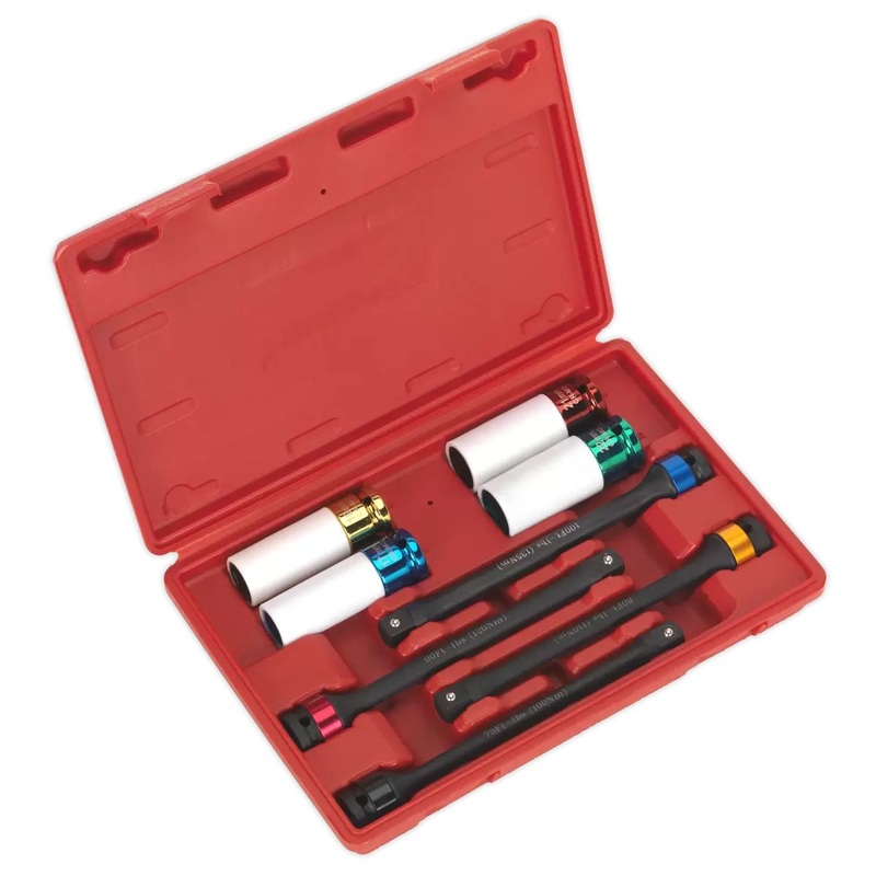 Sealey AK2243 Torque Stick & Aluminium Wheel Impact Socket Set 8pc 1/2Sq