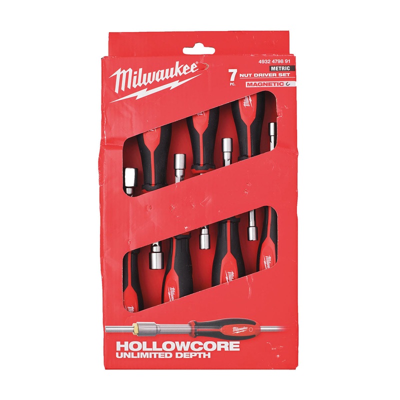 Milwaukee 7 Piece HollowCore Magnetic Nut Driver Set 4932479891