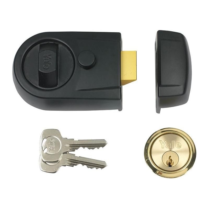 Yale Locks Y3 Nightlatch Modern 60mm Backset Black Finish Visi
