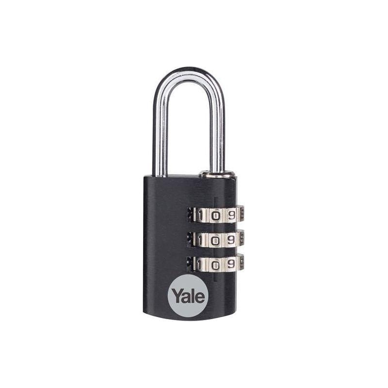 Yale Locks Aluminium Combination Padlock 20mm Black