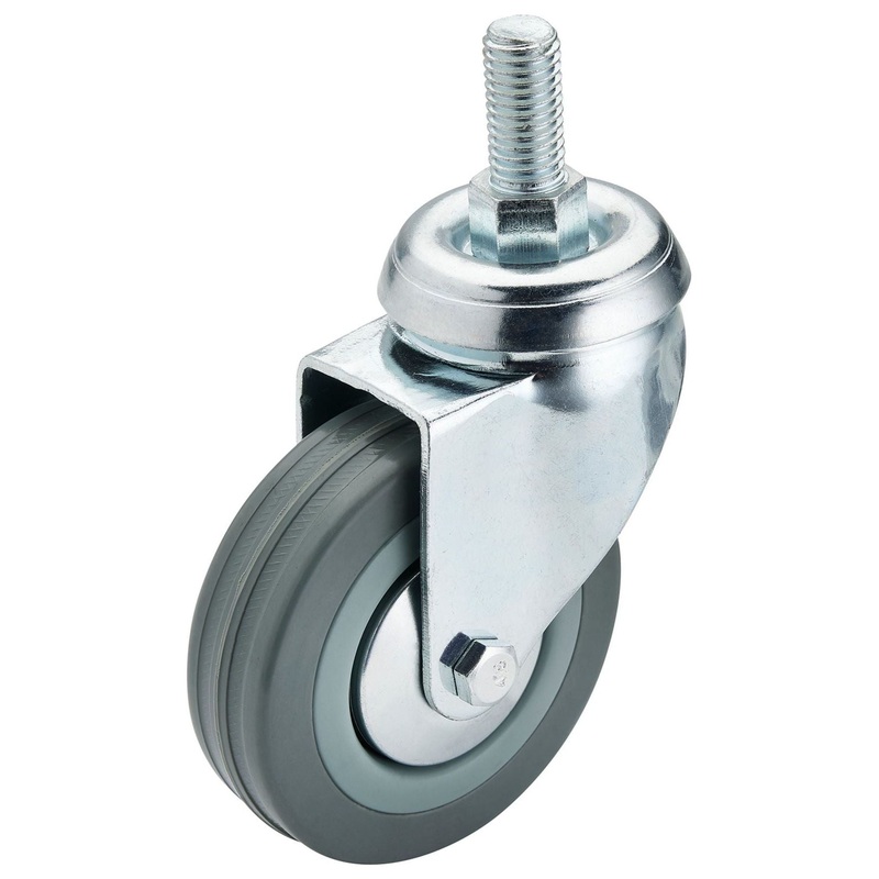 Draper Swivel Bolt Fixing Rubber Castor, 75mm Diameter, S.W.L. 70kg