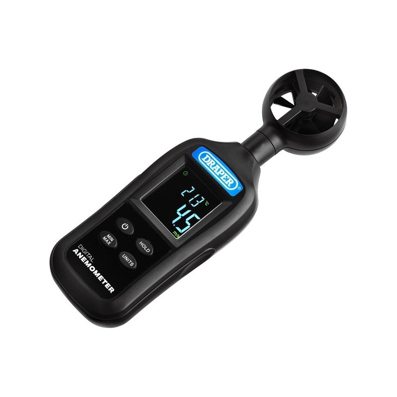 Handheld Digital Anemometer – Wind Speed and Temperature Meter, 0.4-30m/s and -20 to +70C