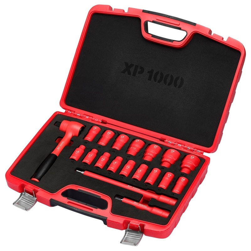 Draper XP1000 VDE Metric Socket Set, 1/2 Sq. Dr. (19 Piece)