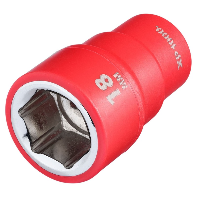 Draper XP1000 VDE Socket, 3/8 Sq. Dr., 18mm