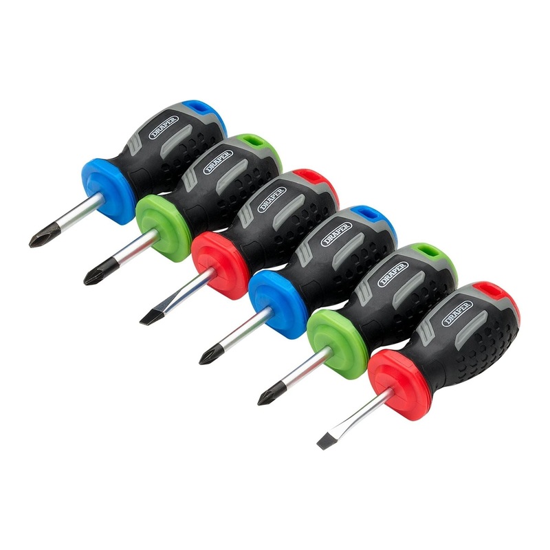 Draper Stubby Soft Grip Screwdriver Set (6 Piece)