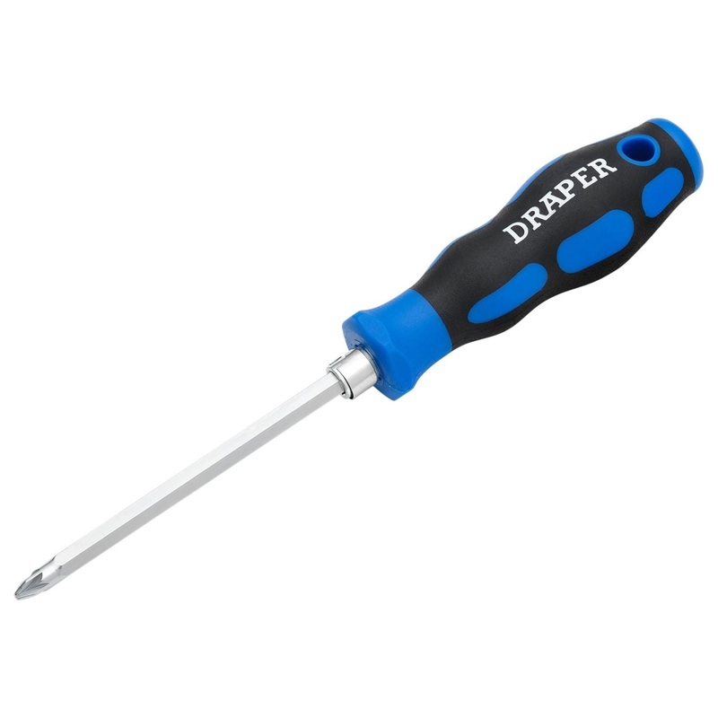 Draper 2-in-1 Reversible Blade Soft Grip Screwdriver, SL6/PZ2 x 175mm