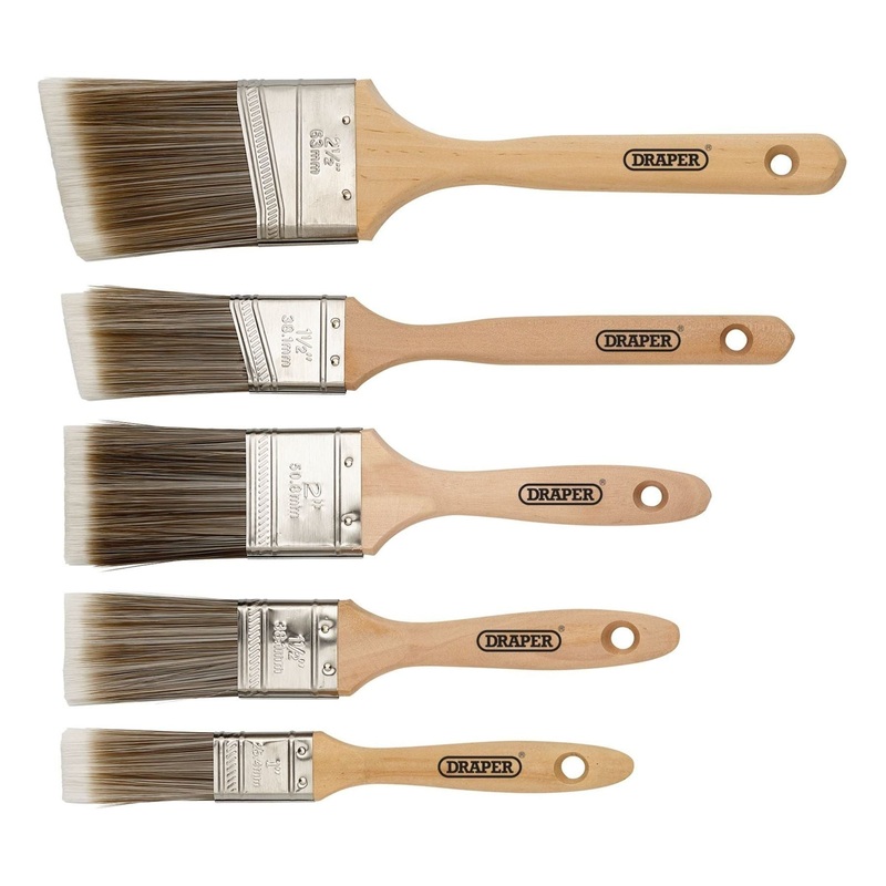 draper-wood-handle-paint-brush-set-5-piece_1 Draper Wood Handle Paint Brush Set (5 Piece)