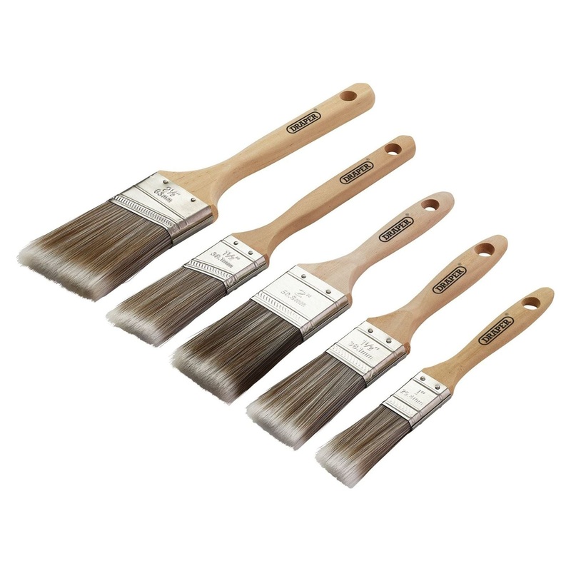 Draper Wood Handle Paint Brush Set (5 Piece)
