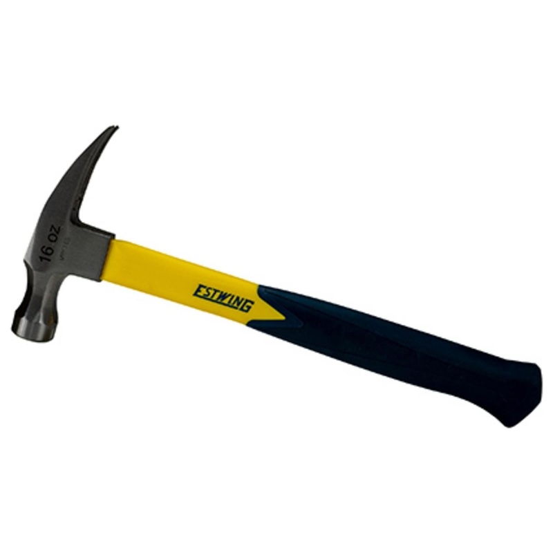 Estwing EMRF16S Sure Strike Straight Claw Hammer with Fibreglass Handle, 16oz/453g