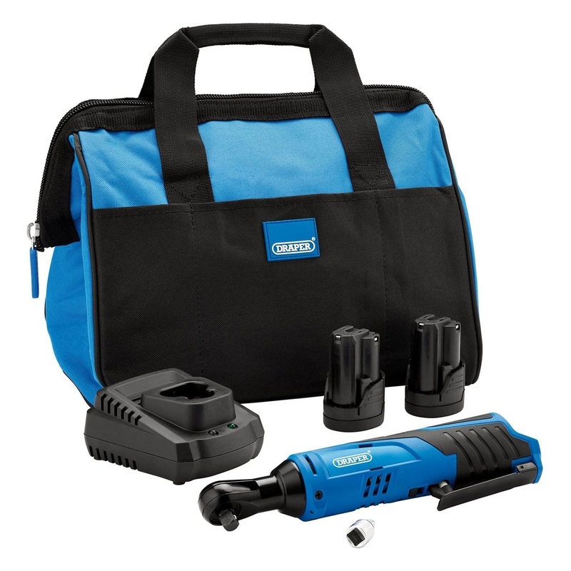Draper 12V Ratchet Kit, 2 x 1.5Ah Batteries, 1 x Fast Charger, 1 x Tool bag