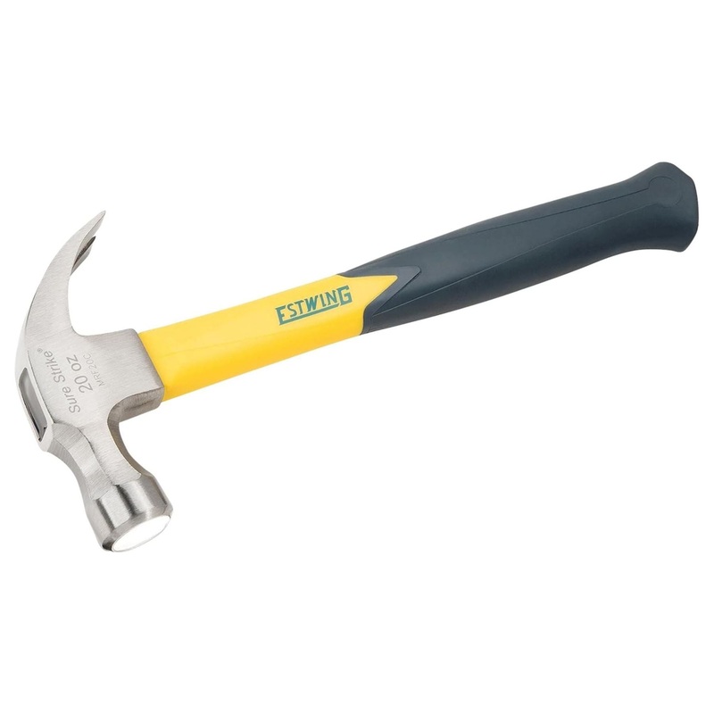 estwing-emrf20c-sure-strike-curved-claw-hammer-with-fibreglass-handle-20oz-567g_1 Estwing EMRF20C Sure Strike Curved Claw Hammer with Fibreglass Handle, 20oz/567g