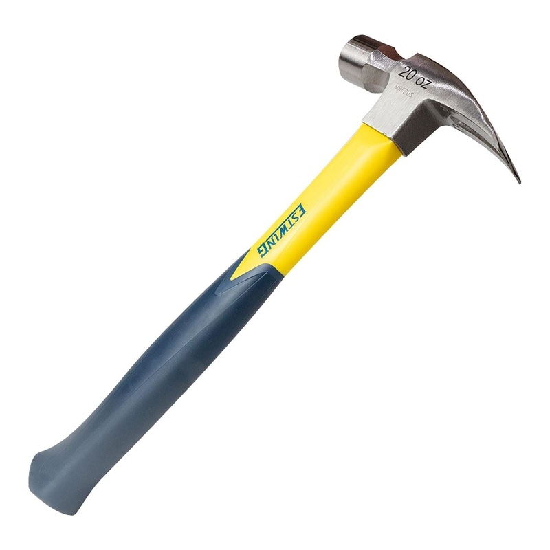 Estwing EMRF20S Sure Strike Straight Claw Hammer with Fibreglass Handle, 20oz/567g