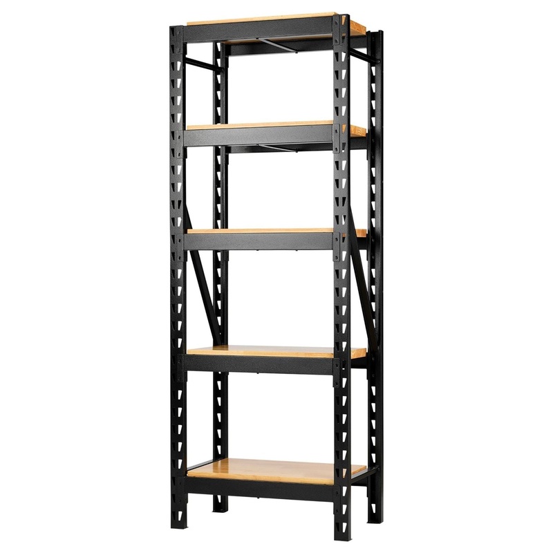 Bunker 22 Piece Modular 5 Tier Racking with Hardwood Shelving, 750mm