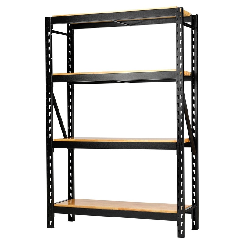 Bunker 18 Piece Modular 4 Tier Racking with Hardwood Shelving, 1500mm
