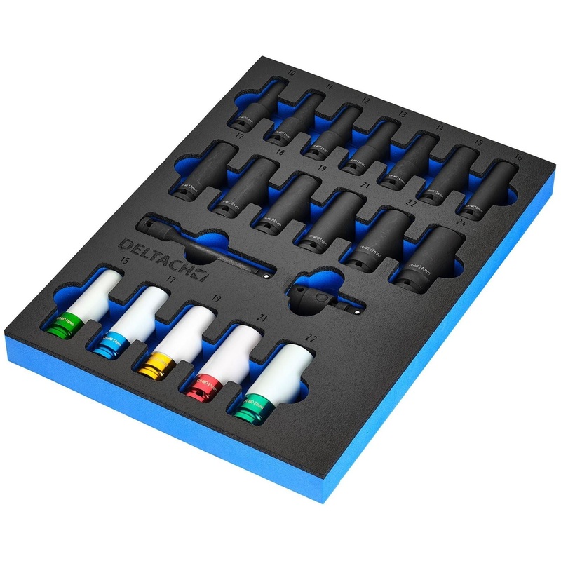 Draper Bunker Impact Socket Set in EVA Foam Inlay, 1/2 (20 Piece)