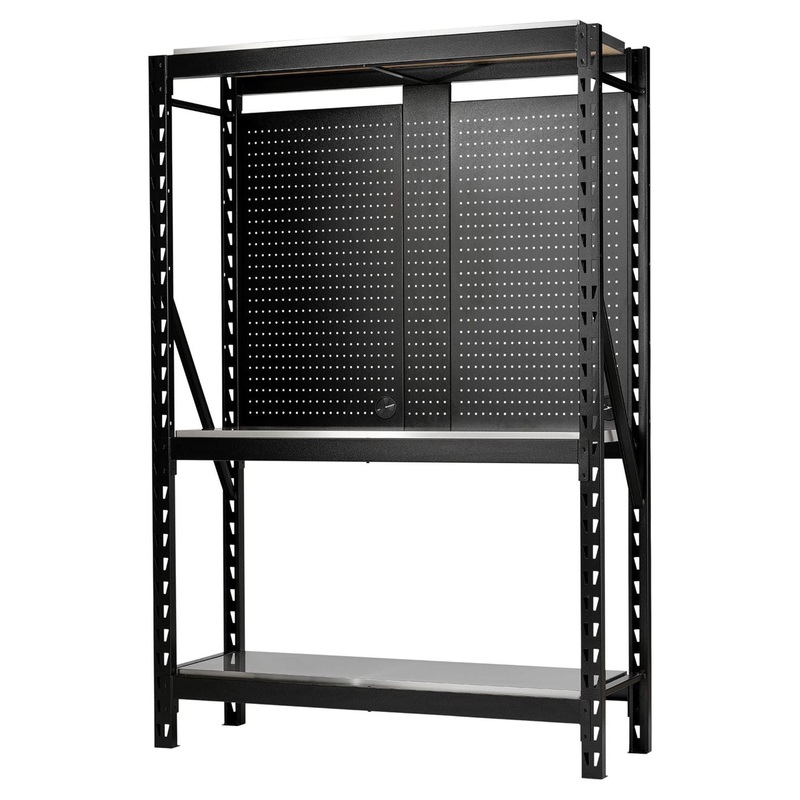 Bunker 17 Piece Modular 3 Tier Racking with Stainless Steel Shelving and Pegboards, 1500mm