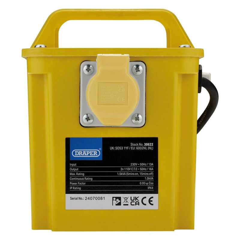 draper-110v-portable-transformer-1-5kva_1 Draper 110V Portable Transformer, 1.5kVA