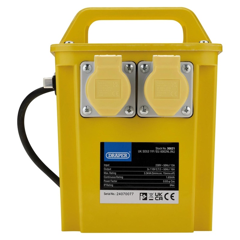 draper-110v-portable-transformer-3-3kva_1 Draper 110V Portable Transformer, 3.3kVA