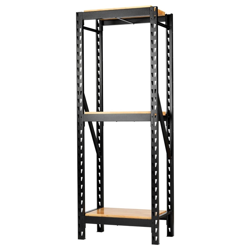 Bunker 14 Piece Modular 3 Tier Racking with Hardwood Shelving, 750mm