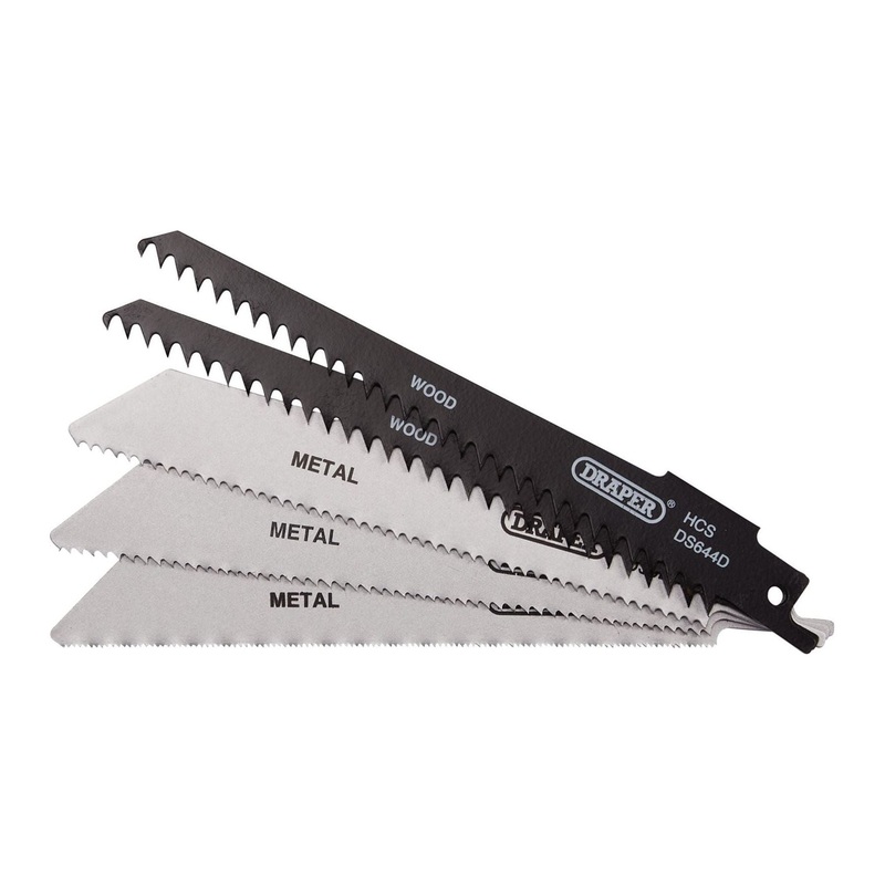 Assorted Reciprocating Saw Blades for Multi-Purpose Cutting, 150mm (Pack of 5)