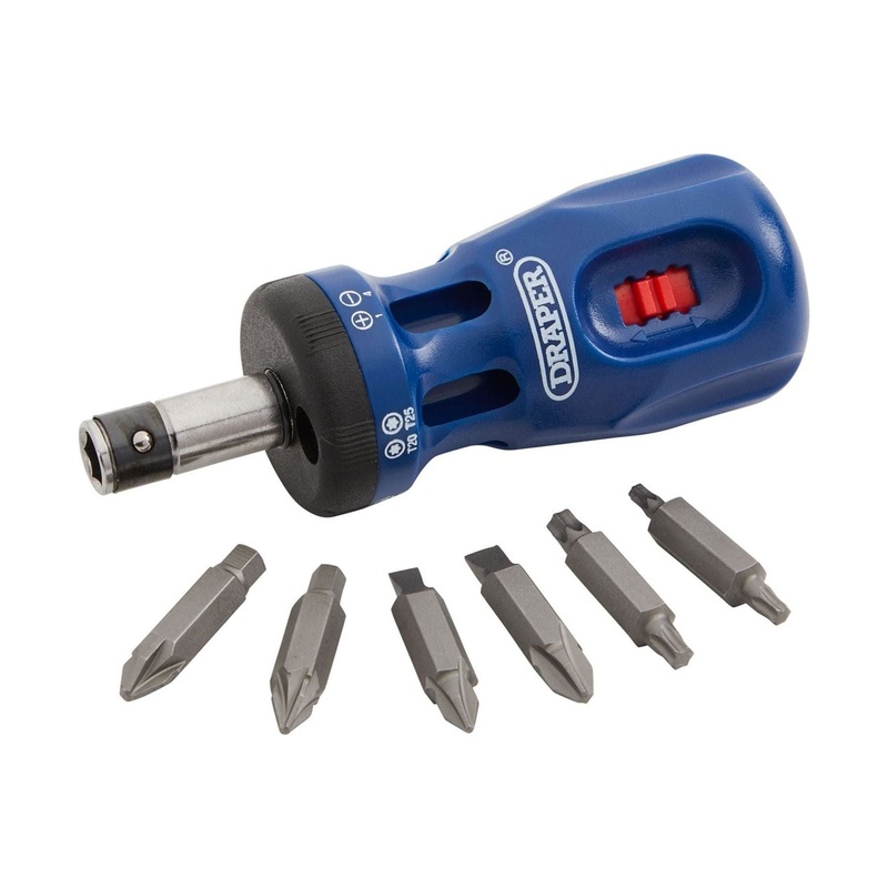 Draper Stubby Ratchet Screwdriver and Bit Sets Countertop Display (24 Piece)