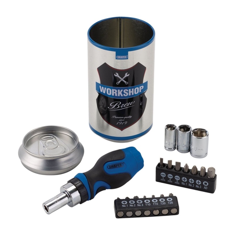 Stubby Ratchet Screwdriver and Bit Set, Special Edition – Workshop Brew (18 Piece)