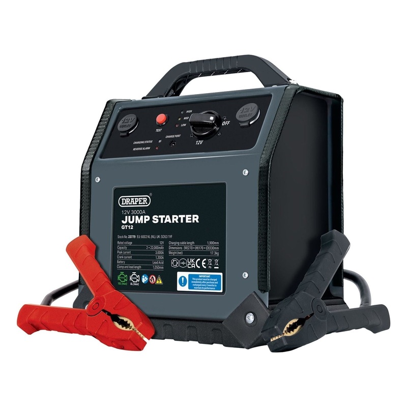 Draper 12V Jump Starter, 3000A