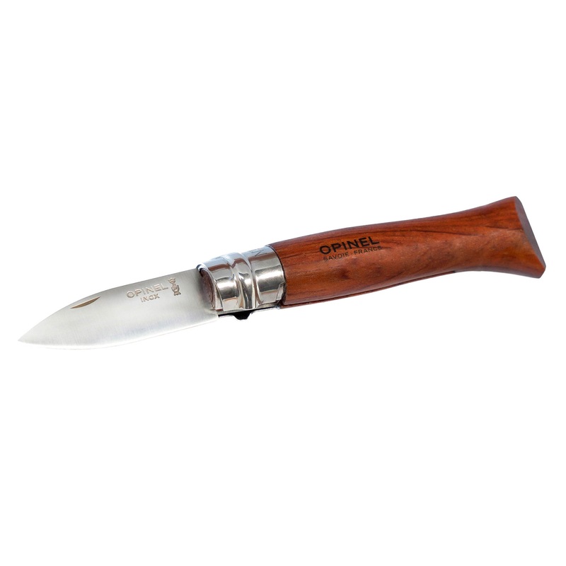 Opinel Stainless Oyster Knife ~ Padauk Handle