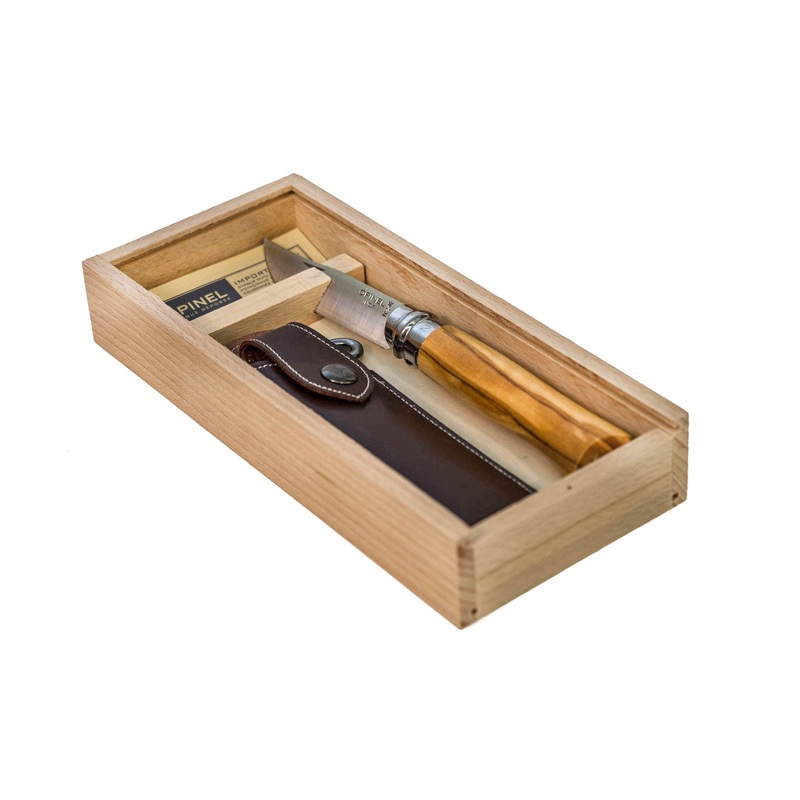 Opinel Stainless Steel Knife Gift Box Set ~ Olivewood Handle