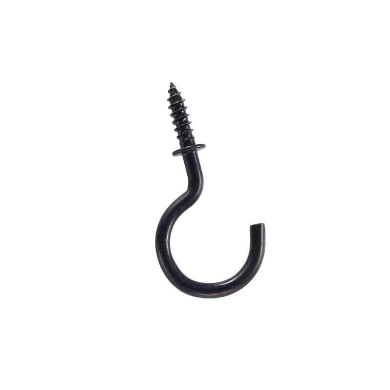 1 Black Finish Cup Hooks – 30 Pack