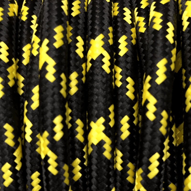 YELLOW & BLACK CROSS ROUND FABRIC CABLE