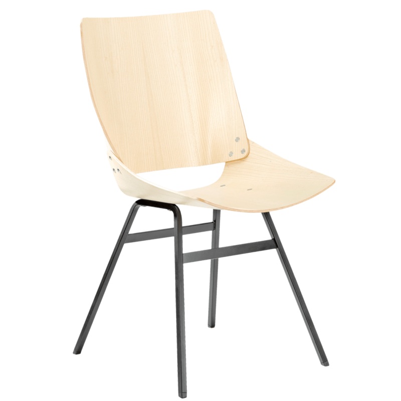 REX KRALJ SHELL CHAIR|BLACK|NATURAL