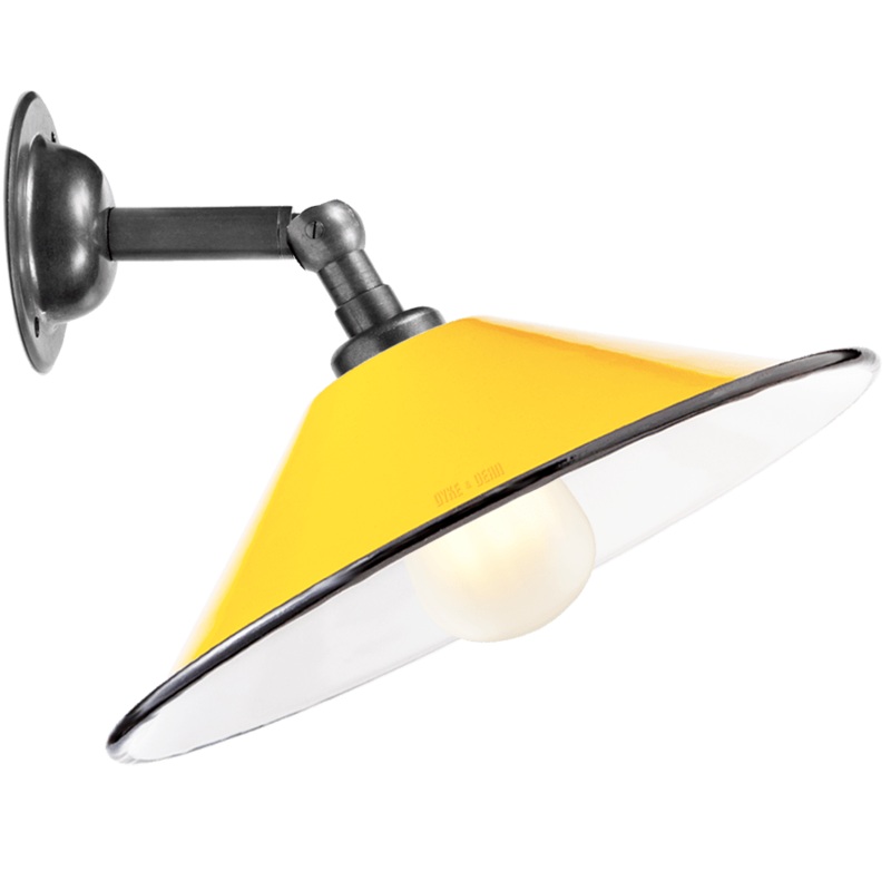 YELLOW SMALL CONE SHADE WALL LAMP