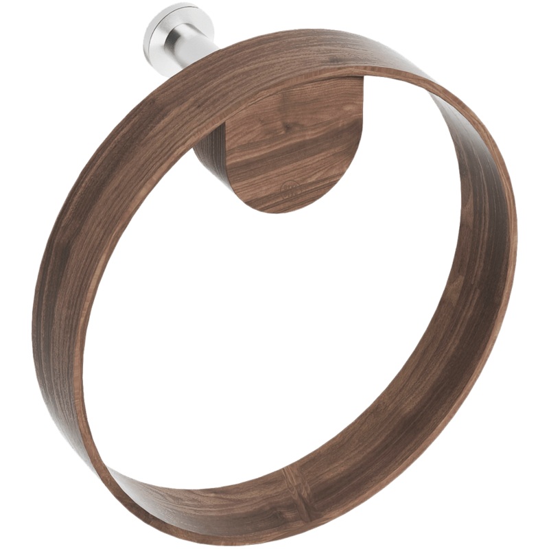 YOKU WALL TOWEL HOLDER RING WALNUT