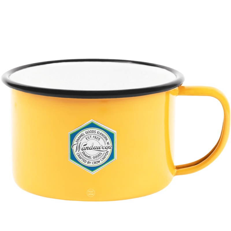 YELLOW ENAMEL SOUP MUG|YELLOW ENAMEL SOUP MUG