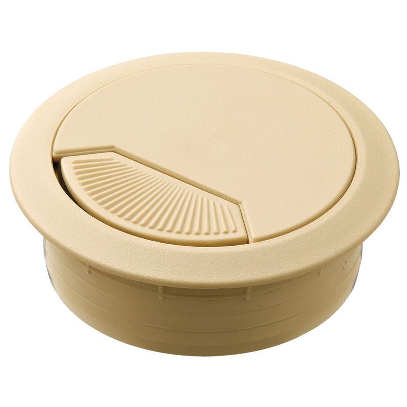 Cable Outlet 2prt D60x25mm Pl Beige CLR